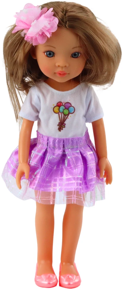 Lean Toys Lėlė su violetiniu sijonu, 32 cm