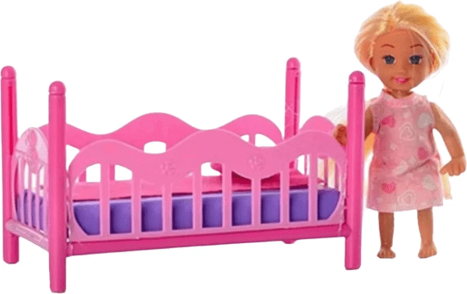 Lean Toys Žavus lėlės ir lovytės rinkinys