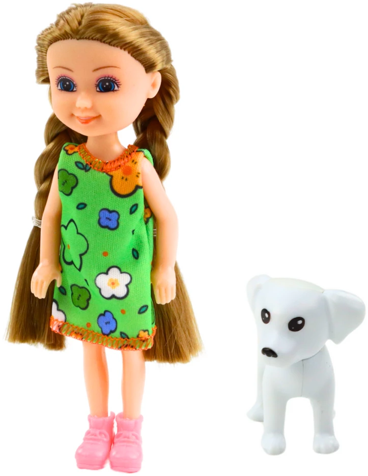 Lean Toys Lėlė su šuniuku 14.5cm