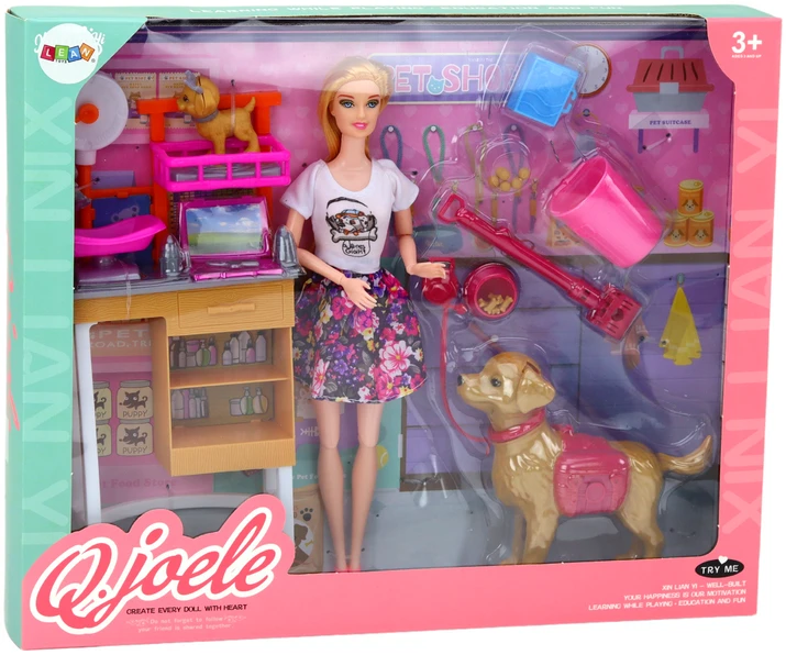 Lean Toys Lėlė su priedais Veterinarė