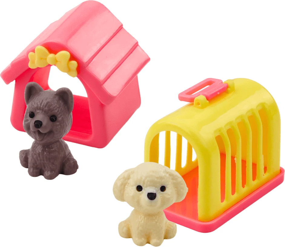 Lean Toys Lėlė su Šuniuku, Būdele ir Nešykle
