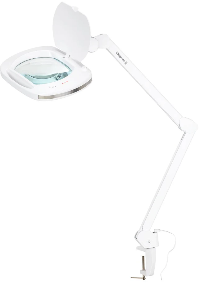 Activeshop Kosmetologinė LED lempa su lupa ir stalviršio spaustuvu Elegante 6030 3D, balta