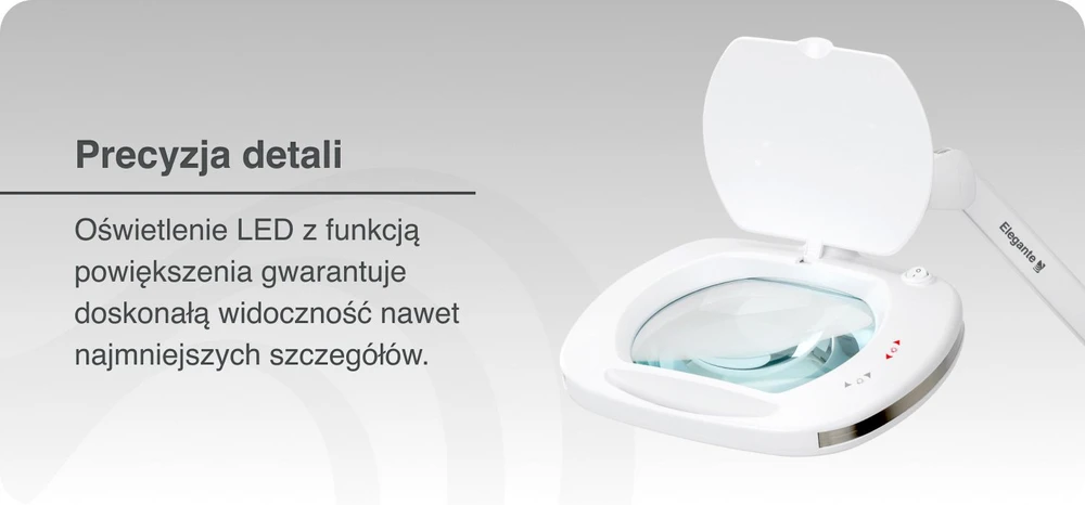 Activeshop Kosmetologinė LED lempa su lupa ir stalviršio spaustuvu Elegante 6030 3D, balta