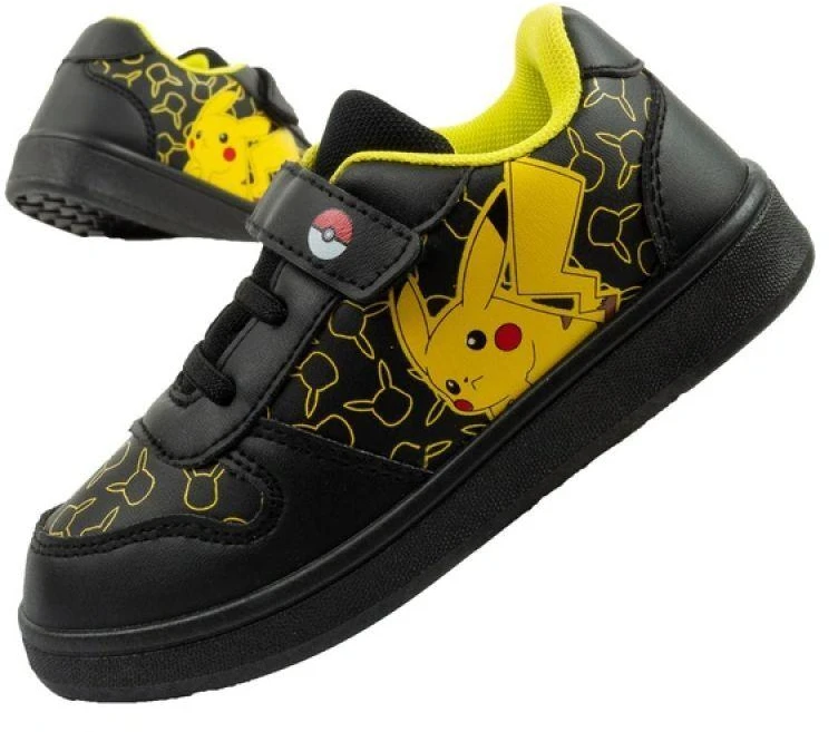 Lengvi „Leomil“ vaikiški sportiniai bateliai „Pokemon“, užsegami „velcro“ dirželiais, juodos spalvos