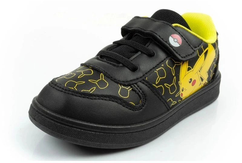 Lengvi „Leomil“ vaikiški sportiniai bateliai „Pokemon“, užsegami „velcro“ dirželiais, juodos spalvos