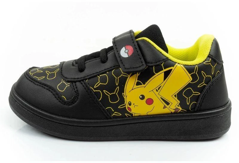Lengvi „Leomil“ vaikiški sportiniai bateliai „Pokemon“, užsegami „velcro“ dirželiais, juodos spalvos