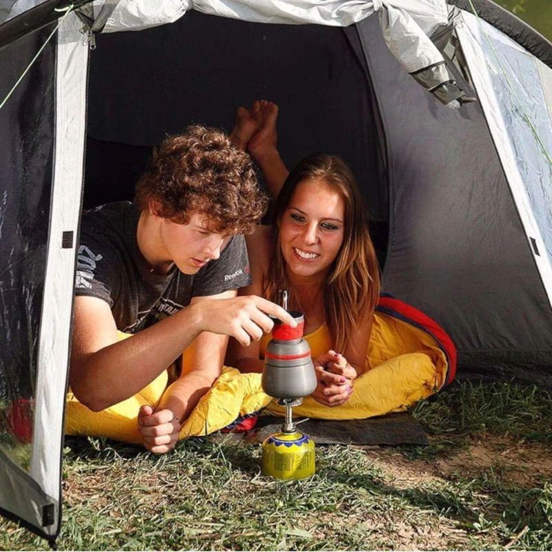 Lengviausias turistinis dujų balionėlių degiklis (su vožtuvu arba sriegiu) HIKER 70gram 2.4kW