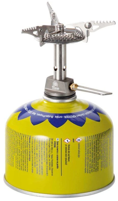 Lengviausias turistinis dujų balionėlių degiklis (su vožtuvu arba sriegiu) HIKER 70gram 2.4kW