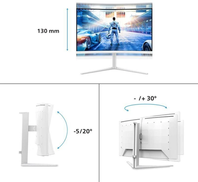 Lenktas Philips monitorius 80,0 cm (31,5") 32M2C5501 16:9, 2xHDMI+DP