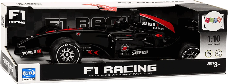 Lean Toys Mašinėlė Racer Sports Car F1 Driven 1:10 Juodas Sounds