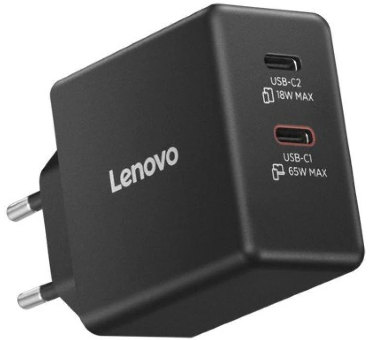 „Lenovo“ dvigubas USB-C 65 W GaN įkroviklis – ES | USB-C | Įkroviklis