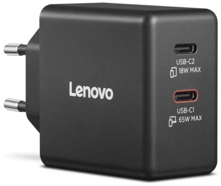 „Lenovo“ dvigubas USB-C 65 W GaN įkroviklis – ES | USB-C | Įkroviklis