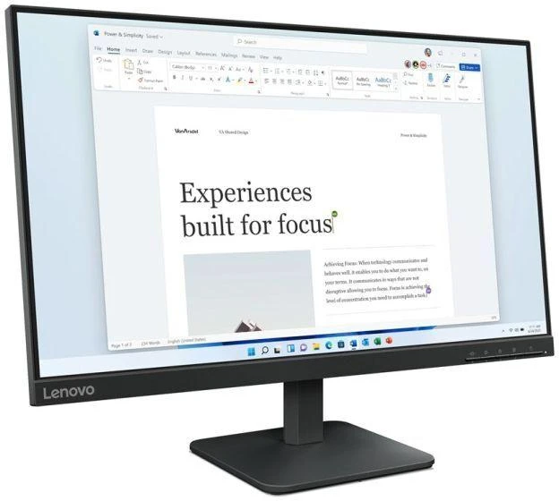 Lenovo L24-4e computer monitorius 60.5 cm (23.8") 1920 x 1080 pikselių Full HD LCD Juodas