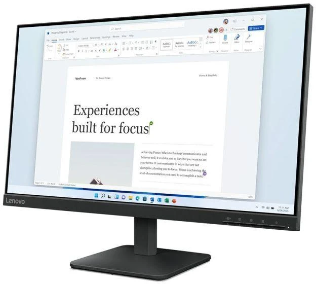 Lenovo L24-4e computer monitorius 60.5 cm (23.8") 1920 x 1080 pikselių Full HD LCD Juodas