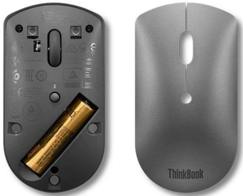 Pelė Lenovo ThinkBook Bluetooth Silent Mouse, Pilkos spalvos