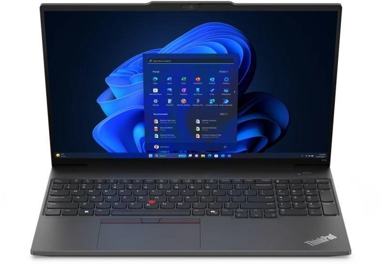 Lenovo ThinkPad E16 Gen 2 Ryzen 5 7535U 16" WUXGA IPS 300nitų AG 8GB DDR5 SSD256 660M apšviečiama klaviatūra, pirštų atspaudų skaitytuvas, 1080p kamera, 47Wh, W11Pro, juodas (PERPAKUOTAS), 2 metų garantija