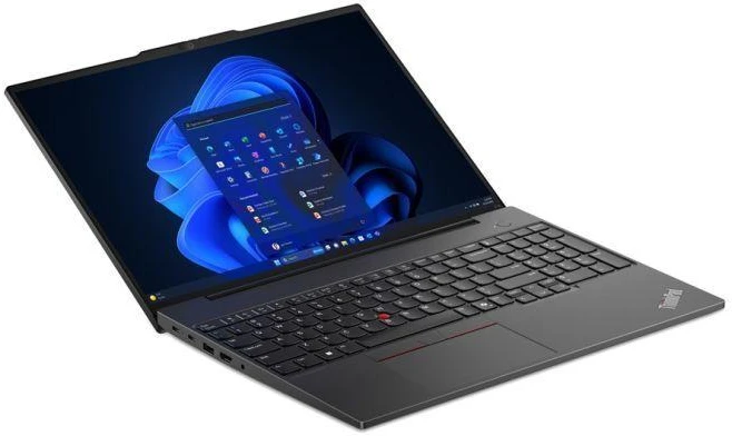 Lenovo ThinkPad E16 Gen 2 Ryzen 5 7535U 16" WUXGA IPS 300nitų AG 8GB DDR5 SSD256 660M apšviečiama klaviatūra, pirštų atspaudų skaitytuvas, 1080p kamera, 47Wh, W11Pro, juodas (PERPAKUOTAS), 2 metų garantija