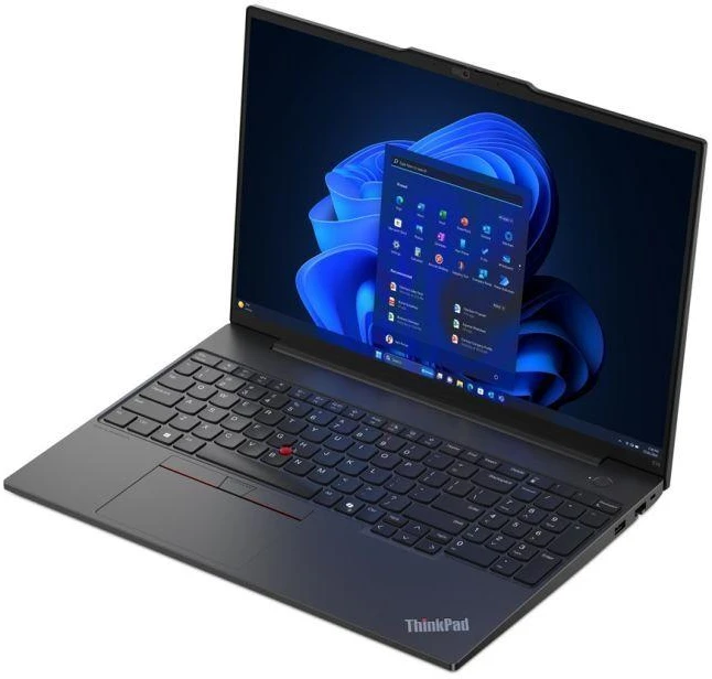 Lenovo ThinkPad E16 Gen 2 Ryzen 5 7535U 16" WUXGA IPS 300nitų AG 8GB DDR5 SSD256 660M apšviečiama klaviatūra, pirštų atspaudų skaitytuvas, 1080p kamera, 47Wh, W11Pro, juodas (PERPAKUOTAS), 2 metų garantija