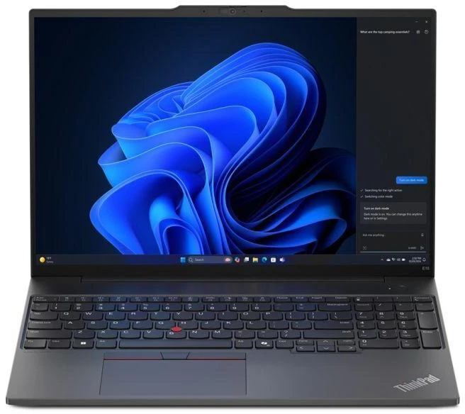 Lenovo ThinkPad E16 Gen 2 Ryzen 5 7535U 16" WUXGA IPS 300nitų AG 8GB DDR5 SSD256 660M apšviečiama klaviatūra, pirštų atspaudų skaitytuvas, 1080p kamera, 47Wh, W11Pro, juodas (PERPAKUOTAS), 2 metų garantija