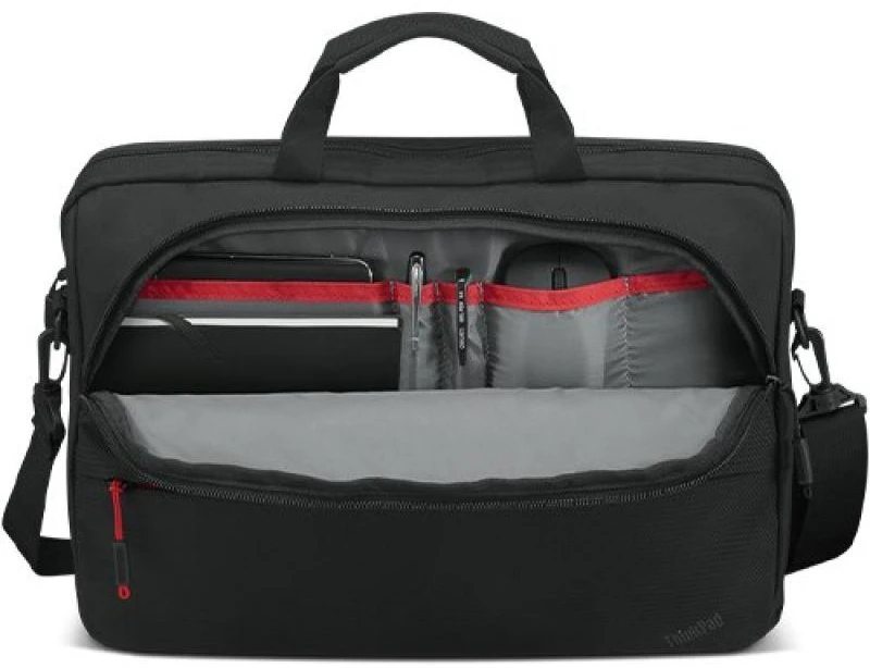Lenovo | Essential | ThinkPad Essential 15.6" nešiojamas kompiuteris su viršutiniu dėklu (tvarus ir ekologiškas, pagamintas iš perdirbto PET: iš viso 7,5 %; išorė: 24 %) | Tinka iki 16" | Uždaras | Dirželis per petį | Juodas