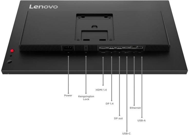 Ausinės Lenovo ThinkVision T24D-40 kompiuterio monitorius, 60,5 cm (23,8"), 1920 x 1080 px, Full HD, LCD, juodas