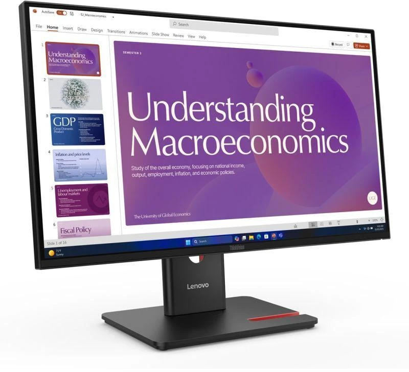 Ausinės Lenovo ThinkVision T24D-40 kompiuterio monitorius, 60,5 cm (23,8"), 1920 x 1080 px, Full HD, LCD, juodas