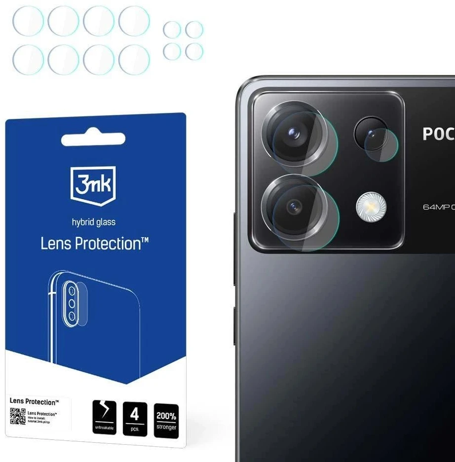 3mk Lens Protection™ hibridinis fotoaparato stiklas Poco X6 5G