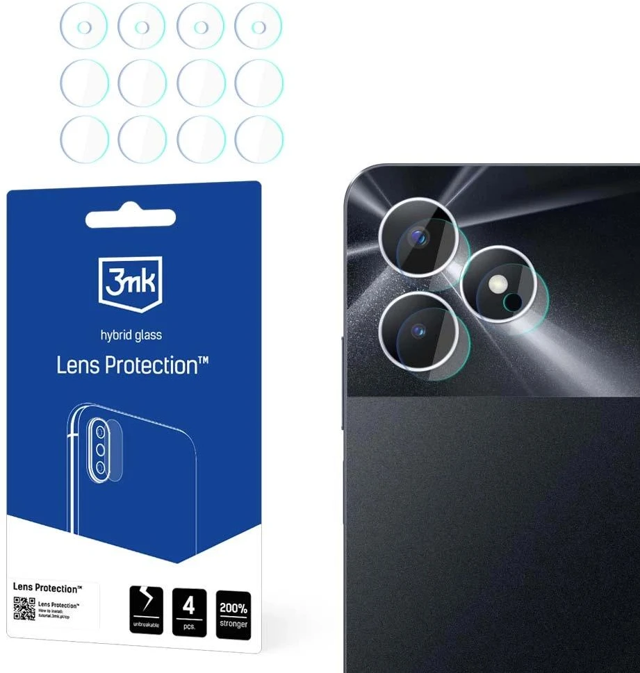 3mk Lens Protection™ hibridinis fotoaparato stiklas, skirtas Realme Note 50