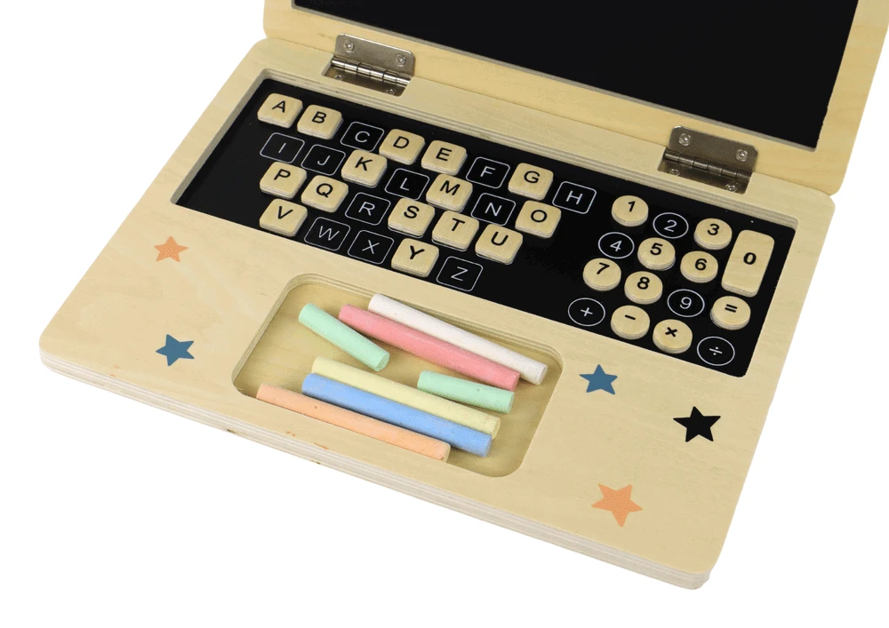 Medinė nešiojamojo kompiuterio piešimo lenta vaikams Lean Toys