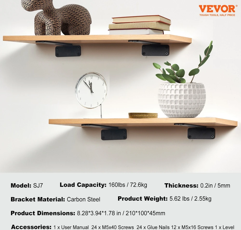 VEVOR Stalčių laikikliai, 21cm L x 10cm W x 4.5cm H, 6 vnt
