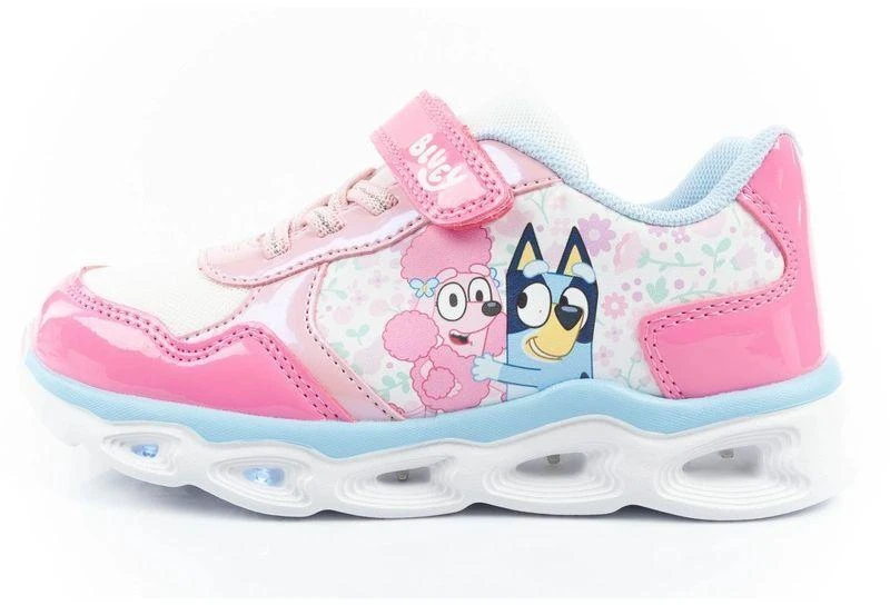 Leomil Bluey vaikiški sportiniai batukai, lengvi, su lipukais ir LED lemputėmis