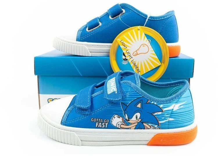 Leomil Sonic vaikiški sportiniai batukai, lengvi kedai su lipukais, mėlynos ir raudonos spalvos