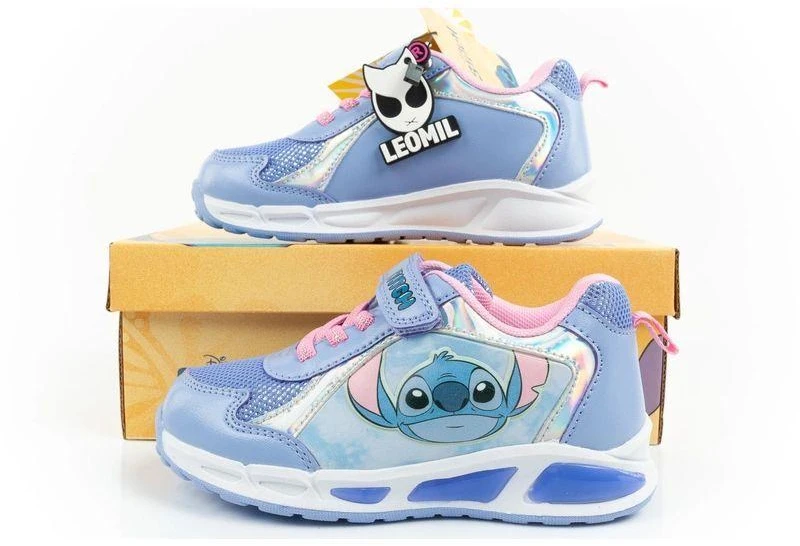 Leomil Stitch vaikiški sportiniai batukai, lengvi kedukai su lipukais ir LED