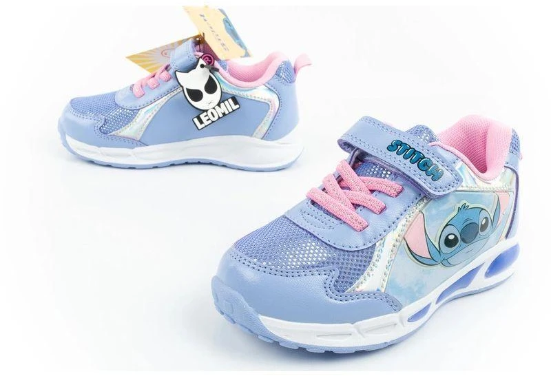 Leomil Stitch vaikiški sportiniai batukai, lengvi kedukai su lipukais ir LED