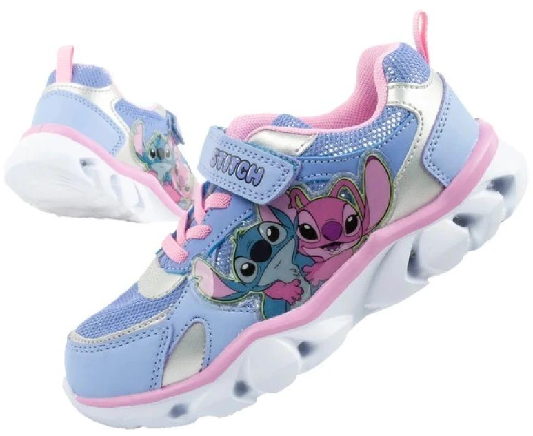 Leomil Stitch vaikiški sportiniai batukai, lengvi kedukai su lipukais ir LED