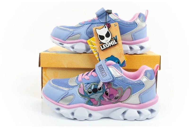 Leomil Stitch vaikiški sportiniai batukai, lengvi kedukai su lipukais ir LED