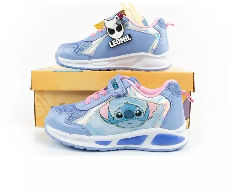 Leomil Stitch vaikiški sportiniai batukai, lengvi kedukai su lipukais ir LED