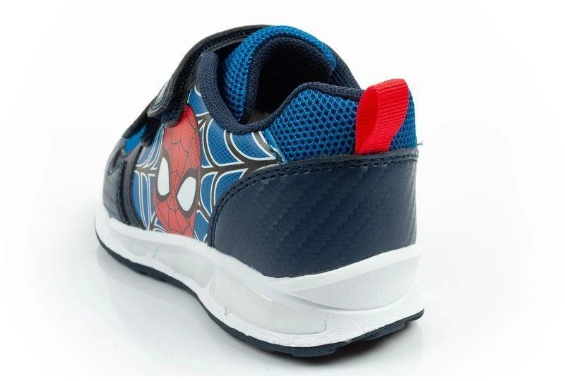Leomil vaikiški lengvi Spiderman sportiniai bateliai su lipukais, juodos ir mėlynos spalvos