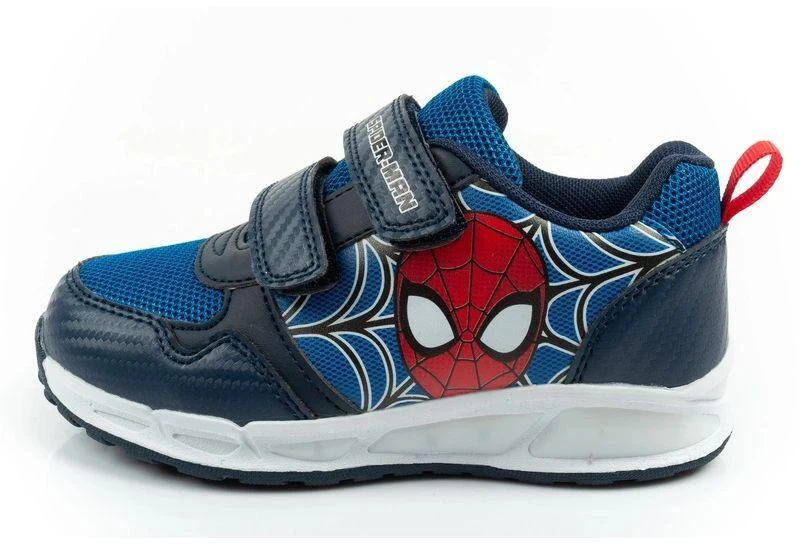 Leomil vaikiški lengvi Spiderman sportiniai bateliai su lipukais, juodos ir mėlynos spalvos