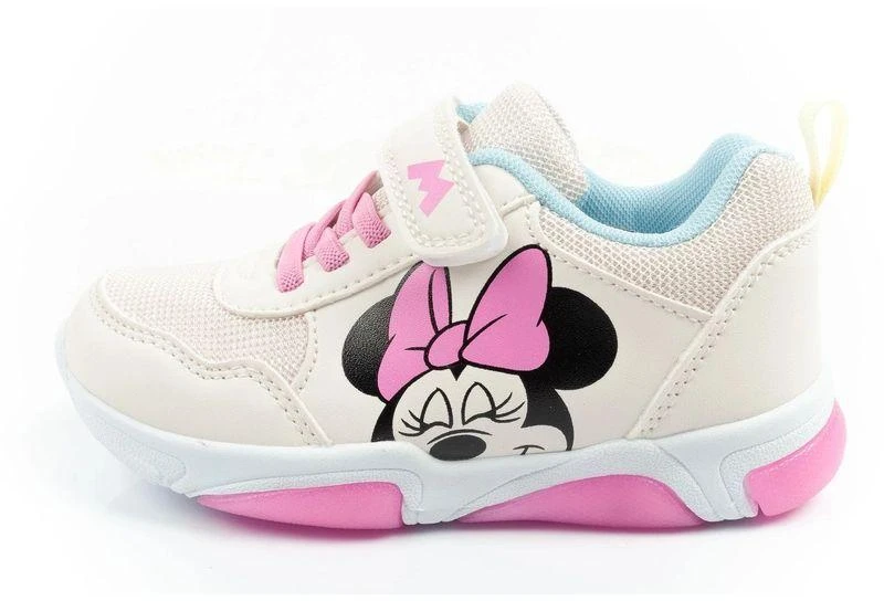 Leomil vaikiški sportiniai bateliai Minnie Mouse su lipdukais ir LED lemputėmis