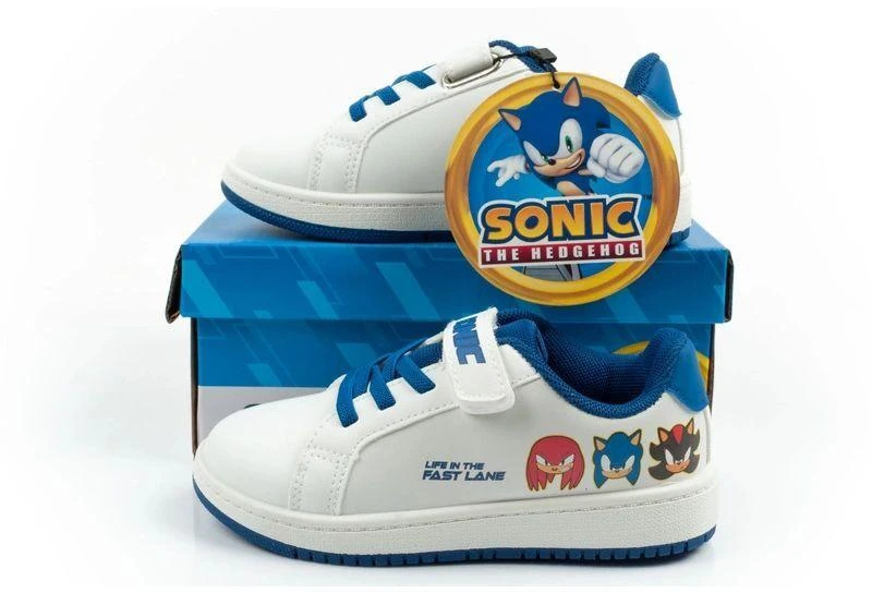 Leomil vaikiški sportiniai bateliai Sonic lengvi su velcro užsegimu balti