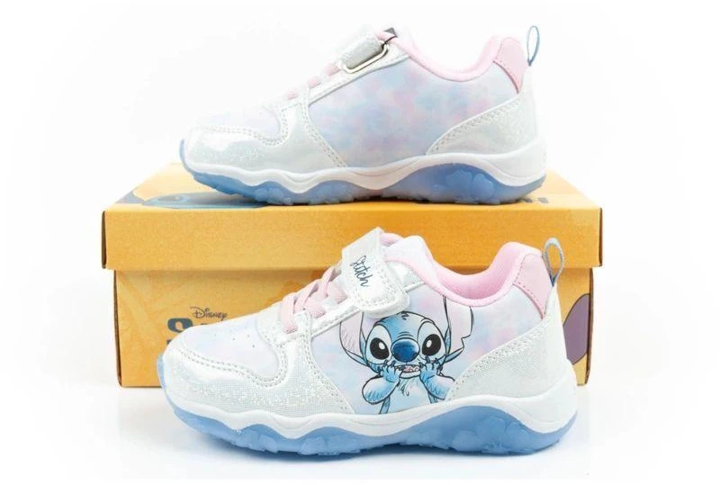 Leomil vaikiški sportiniai kedai su lipukais ir LED švieselėmis, mėlyni, Stitch