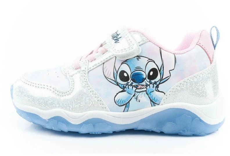 Leomil vaikiški sportiniai kedai su lipukais ir LED švieselėmis, mėlyni, Stitch