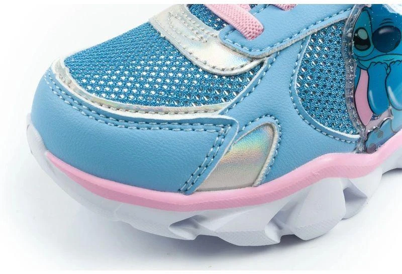 Leomil vaikiški sportiniai kedai su lipukais ir LED švieselėmis, mėlyni, Stitch