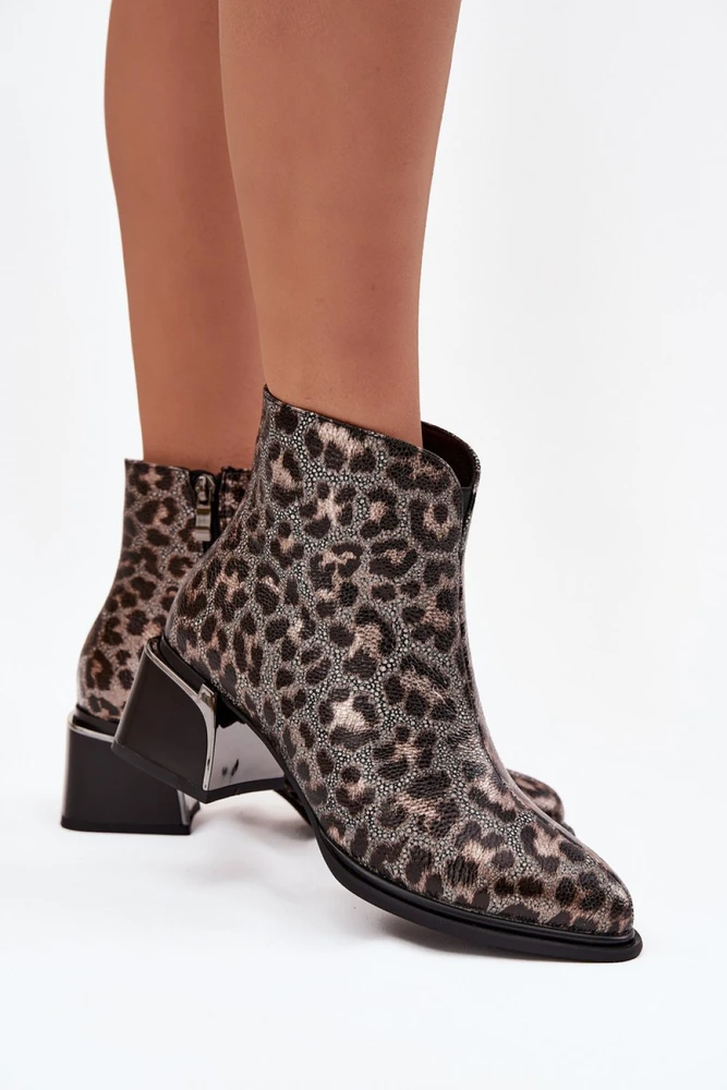 Leopardo rašto aulinukai su kulnu Step in style