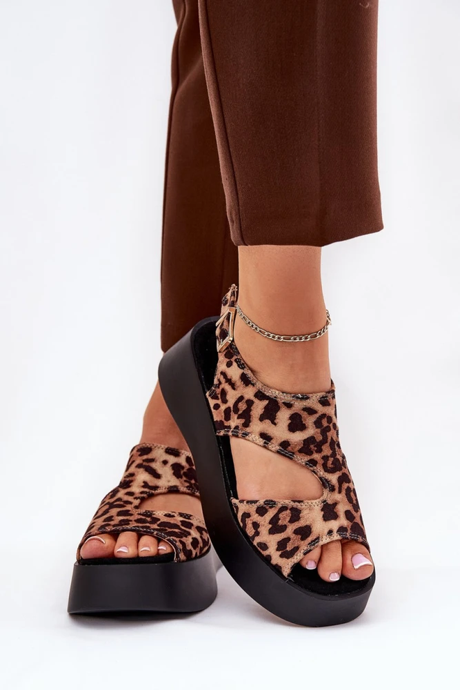 Leopardo rašto basutės su platforma Step in style