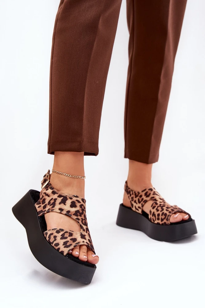 Leopardo rašto basutės su platforma Step in style