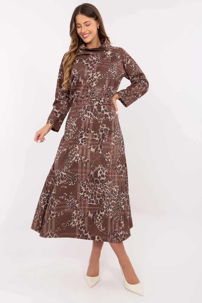 Leopardo rašto midi sijonas Italy Moda