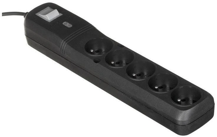 Ilgiklis - LESTAR LV530W 5 AC Lizdai 2,5 m Juodas Pilkas