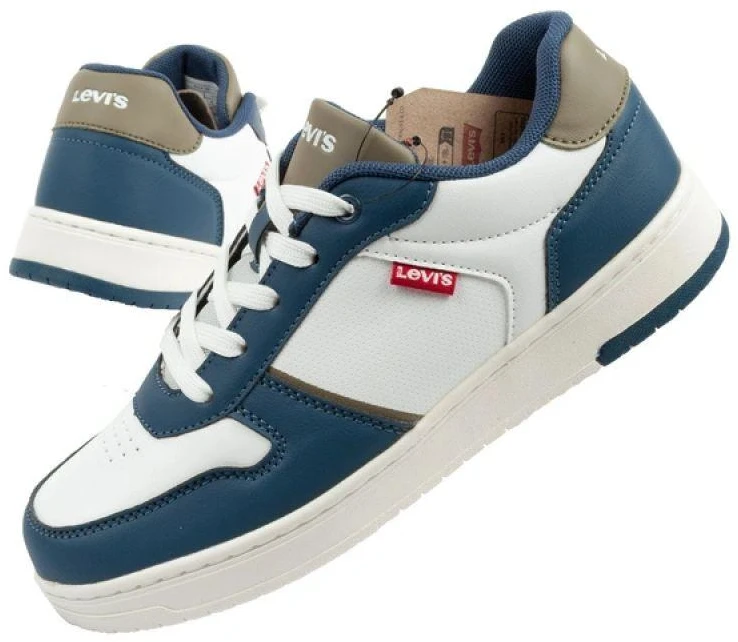 Levi's Kick Se vaikiški sportiniai bateliai jaunimui, balti, patogūs, madingi